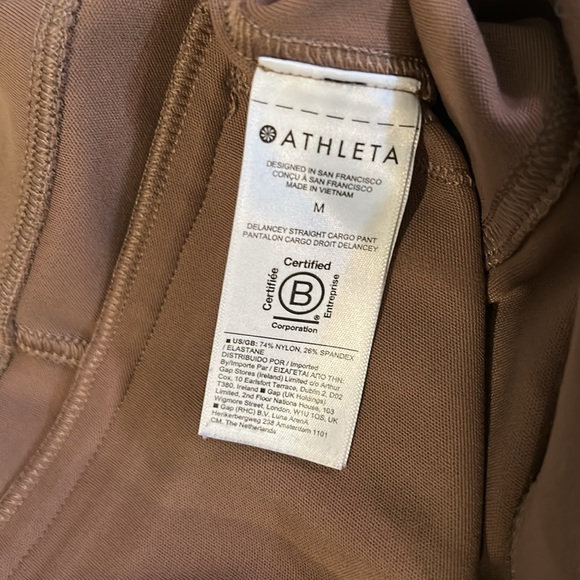 Athleta Women's Tan Straight Leg Cargo Styled Joggers - Picture 11 of 13